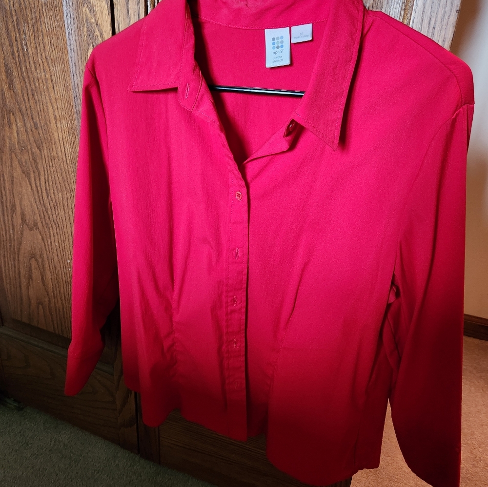Appleseed's Bold Red Blouse